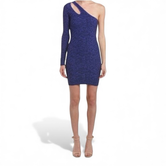 BCBGeneration One Shoulder Bodycon Mini Dress Blue XS/S NWT - Picture 1 of 8